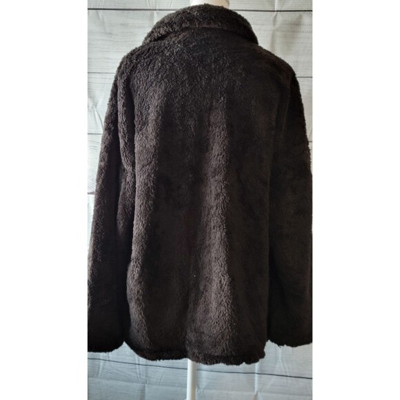 Faux Wool Plush Button-Down Coat Jacket With Pocket Coat Sz XL - Picture 3 of 5